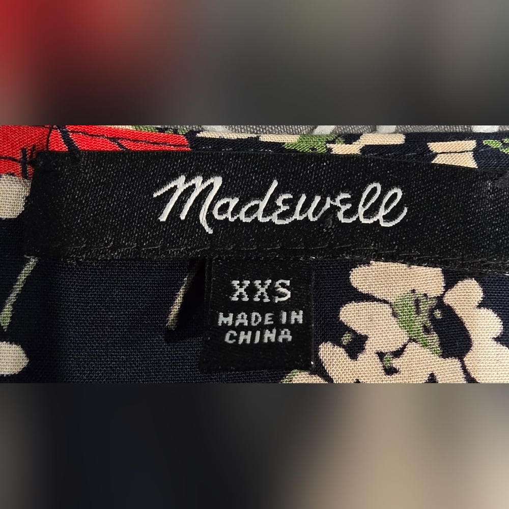 Madewell Hillside Daisies Tie Front Blouse Size XXS - Picture 2 of 6